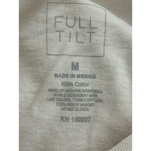 Full Tilt Women’s Medium Tee Shirt Tan Short Sleeve Mushrooms Butterfly Moon - Picture 3 of 3